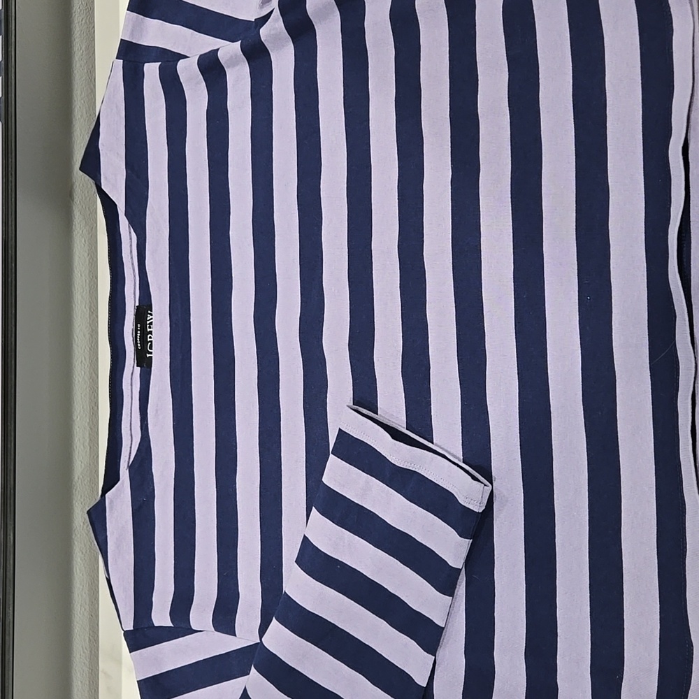 J. Crew cropped boat neck top XS navy/lavender